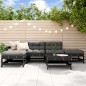 vidaXL Set Divani da Giardino 6 pz con Cuscini in Legno Massello Nero vidaXL Set Divani da Giardino 6 pz con Cuscini in Legno Massello Nero