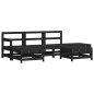 vidaXL Set Divani da Giardino 6 pz con Cuscini in Legno Massello Nero vidaXL Set Divani da Giardino 6 pz con Cuscini in Legno Massello Nero