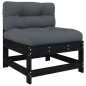 vidaXL Set Divani da Giardino 6 pz con Cuscini in Legno Massello Nero vidaXL Set Divani da Giardino 6 pz con Cuscini in Legno Massello Nero