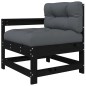 vidaXL Set Divani da Giardino 6 pz con Cuscini in Legno Massello Nero vidaXL Set Divani da Giardino 6 pz con Cuscini in Legno Massello Nero