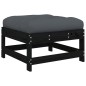 vidaXL Set Divani da Giardino 6 pz con Cuscini in Legno Massello Nero vidaXL Set Divani da Giardino 6 pz con Cuscini in Legno Massello Nero