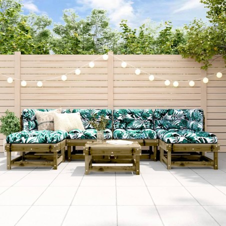 vidaXL Set Divani da Giardino 7pz con Cuscini Legno Impregnato di Pino