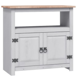 Comodino in Legno di Pino Messicano Corona Grigio 80x43x78 cm