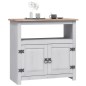 Comodino in Legno di Pino Messicano Corona Grigio 80x43x78 cm Comodino in Legno di Pino Messicano Corona Grigio 80x43x78 cm