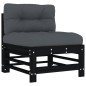 vidaXL Set Divani da Giardino 6 pz con Cuscini in Legno Massello Nero vidaXL Set Divani da Giardino 6 pz con Cuscini in Legno Massello Nero