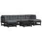 vidaXL Set Divani da Giardino 7 pz con Cuscini in Legno Massello Nero