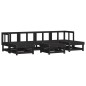 vidaXL Set Divani da Giardino 7 pz con Cuscini in Legno Massello Nero