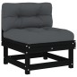 vidaXL Set Divani da Giardino 7 pz con Cuscini in Legno Massello Nero