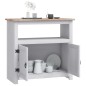 Comodino in Legno di Pino Messicano Corona Grigio 80x43x78 cm Comodino in Legno di Pino Messicano Corona Grigio 80x43x78 cm