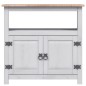 Comodino in Legno di Pino Messicano Corona Grigio 80x43x78 cm Comodino in Legno di Pino Messicano Corona Grigio 80x43x78 cm