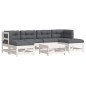 vidaXL Set Divani da Giardino 7pz con Cuscini in Legno Massello Bianco vidaXL Set Divani da Giardino 7pz con Cuscini in Legno Massello Bianco