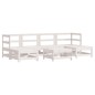 vidaXL Set Divani da Giardino 7pz con Cuscini in Legno Massello Bianco vidaXL Set Divani da Giardino 7pz con Cuscini in Legno Massello Bianco