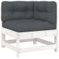 vidaXL Set Divani da Giardino 7pz con Cuscini in Legno Massello Bianco vidaXL Set Divani da Giardino 7pz con Cuscini in Legno Massello Bianco