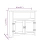 Comodino in Legno di Pino Messicano Corona Grigio 80x43x78 cm Comodino in Legno di Pino Messicano Corona Grigio 80x43x78 cm