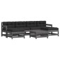 vidaXL Set Divani da Giardino 7pz con Cuscini in Legno Massello Grigio vidaXL Set Divani da Giardino 7pz con Cuscini in Legno Massello Grigio