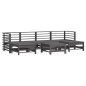 vidaXL Set Divani da Giardino 7pz con Cuscini in Legno Massello Grigio vidaXL Set Divani da Giardino 7pz con Cuscini in Legno Massello Grigio