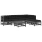 vidaXL Set Divani da Giardino 7pz con Cuscini in Legno Massello Grigio vidaXL Set Divani da Giardino 7pz con Cuscini in Legno Massello Grigio