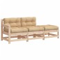 vidaXL Set Divani da Giardino 7 pz con Cuscini in Legno Massello