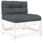 vidaXL Set Divani da Giardino 7pz con Cuscini in Legno Massello Bianco vidaXL Set Divani da Giardino 7pz con Cuscini in Legno Massello Bianco