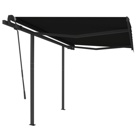 vidaXL Tenda da Sole Retrattile Automatica con Pali 3,5x2,5m Antracite