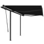 vidaXL Tenda da Sole Retrattile Automatica con Pali 3,5x2,5m Antracite vidaXL Tenda da Sole Retrattile Automatica con Pali 3,5x2,5m Antracite