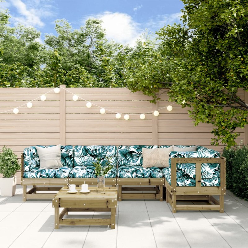vidaXL Set Divani da Giardino 6pz con Cuscini Legno Impregnato di Pino vidaXL Set Divani da Giardino 6pz con Cuscini Legno Impregnato di Pino