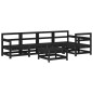 vidaXL Set Divani da Giardino 6 pz con Cuscini in Legno Massello Nero vidaXL Set Divani da Giardino 6 pz con Cuscini in Legno Massello Nero
