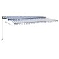 Tenda da Sole Retrattile Automatica Pali 3,5x2,5m Blu e Bianca Tenda da Sole Retrattile Automatica Pali 3,5x2,5m Blu e Bianca