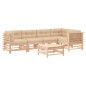 vidaXL Set Divani da Giardino 6 pz con Cuscini in Legno Massello vidaXL Set Divani da Giardino 6 pz con Cuscini in Legno Massello