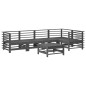 vidaXL Set Divani da Giardino 6pz con Cuscini in Legno Massello Grigio vidaXL Set Divani da Giardino 6pz con Cuscini in Legno Massello Grigio
