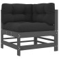 vidaXL Set Divani da Giardino 6pz con Cuscini in Legno Massello Grigio vidaXL Set Divani da Giardino 6pz con Cuscini in Legno Massello Grigio