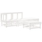 vidaXL Set Divani da Giardino 4pz con Cuscini in Legno Massello Bianco vidaXL Set Divani da Giardino 4pz con Cuscini in Legno Massello Bianco