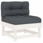 vidaXL Set Divani da Giardino 4pz con Cuscini in Legno Massello Bianco vidaXL Set Divani da Giardino 4pz con Cuscini in Legno Massello Bianco