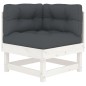 vidaXL Set Divani da Giardino 4pz con Cuscini in Legno Massello Bianco vidaXL Set Divani da Giardino 4pz con Cuscini in Legno Massello Bianco