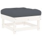 vidaXL Set Divani da Giardino 4pz con Cuscini in Legno Massello Bianco vidaXL Set Divani da Giardino 4pz con Cuscini in Legno Massello Bianco