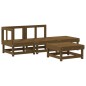 vidaXL Set Divani da Giardino 4 pz con Cuscini in Legno Massello Miele