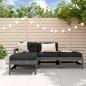vidaXL Set Divani da Giardino 4pz con Cuscini in Legno Massello Grigio vidaXL Set Divani da Giardino 4pz con Cuscini in Legno Massello Grigio