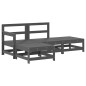 vidaXL Set Divani da Giardino 4pz con Cuscini in Legno Massello Grigio vidaXL Set Divani da Giardino 4pz con Cuscini in Legno Massello Grigio