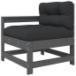 vidaXL Set Divani da Giardino 4pz con Cuscini in Legno Massello Grigio vidaXL Set Divani da Giardino 4pz con Cuscini in Legno Massello Grigio