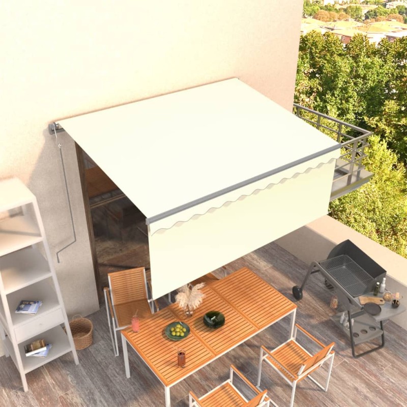 Tenda Sole Retrattile Automatica con Parasole 3,5x2,5 m Crema Tenda Sole Retrattile Automatica con Parasole 3,5x2,5 m Crema