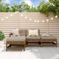 vidaXL Set Divani da Giardino 4 pz con Cuscini in Legno Massello Miele