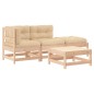 vidaXL Set Divani da Giardino 4 pz con Cuscini in Legno Massello vidaXL Set Divani da Giardino 4 pz con Cuscini in Legno Massello