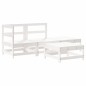 vidaXL Set Divani da Giardino 4pz con Cuscini in Legno Massello Bianco