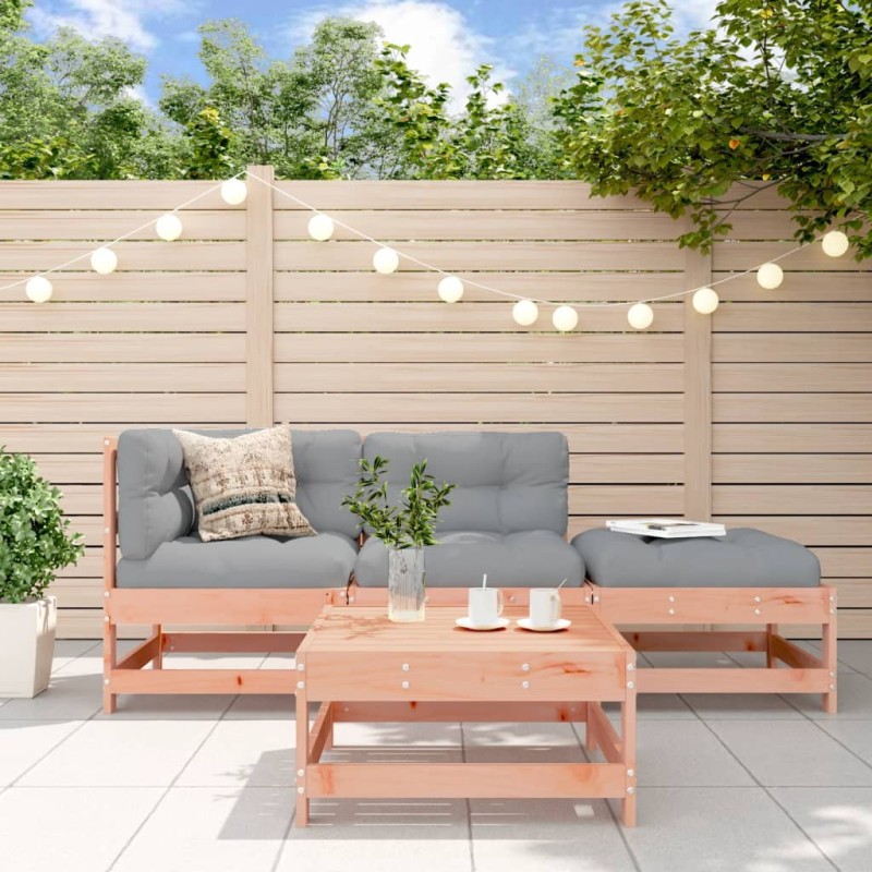 vidaXL Set Divani Giardino 4 pz con Cuscini Legno Massello di Douglas vidaXL Set Divani Giardino 4 pz con Cuscini Legno Massello di Douglas