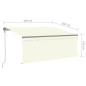 Tenda Sole Retrattile Automatica con Parasole 3,5x2,5 m Crema Tenda Sole Retrattile Automatica con Parasole 3,5x2,5 m Crema