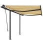 vidaXL Tenda da Sole Retrattile Automatica Pali 3,5x2,5m Gialla Bianca vidaXL Tenda da Sole Retrattile Automatica Pali 3,5x2,5m Gialla Bianca