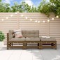 vidaXL Set Divani da Giardino 3 pz con Cuscini in Legno Massello Miele vidaXL Set Divani da Giardino 3 pz con Cuscini in Legno Massello Miele