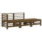 vidaXL Set Divani da Giardino 3 pz con Cuscini in Legno Massello Miele vidaXL Set Divani da Giardino 3 pz con Cuscini in Legno Massello Miele