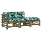 vidaXL Set Divani da Giardino 3pz con Cuscini Legno Impregnato di Pino