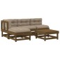 vidaXL Set Divani da Giardino 5 pz con Cuscini in Legno Massello Miele vidaXL Set Divani da Giardino 5 pz con Cuscini in Legno Massello Miele